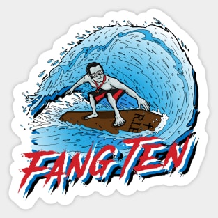 Fang Ten! Surfing Vampire Sticker